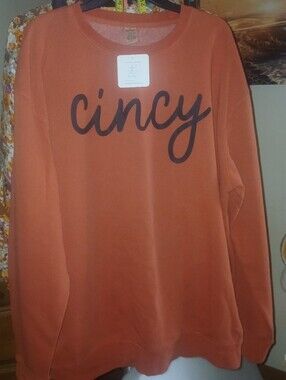 Rust Orange "cincy" Graphic Sweatshirt